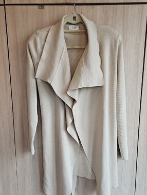 Bluivy Cream Open-Front Waterfall Cardigan